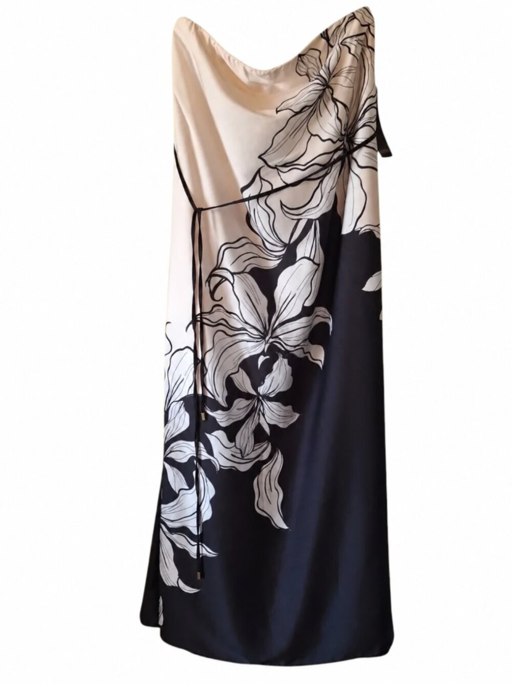 New Nicole Miller Strapless Floral Maxi Dress Size S Dark Romance - Picture 3 of 11